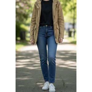 Cape Juby Jacket Mens Medium Beige Hooded Field Anorak Canvas Zip Pockets Lined